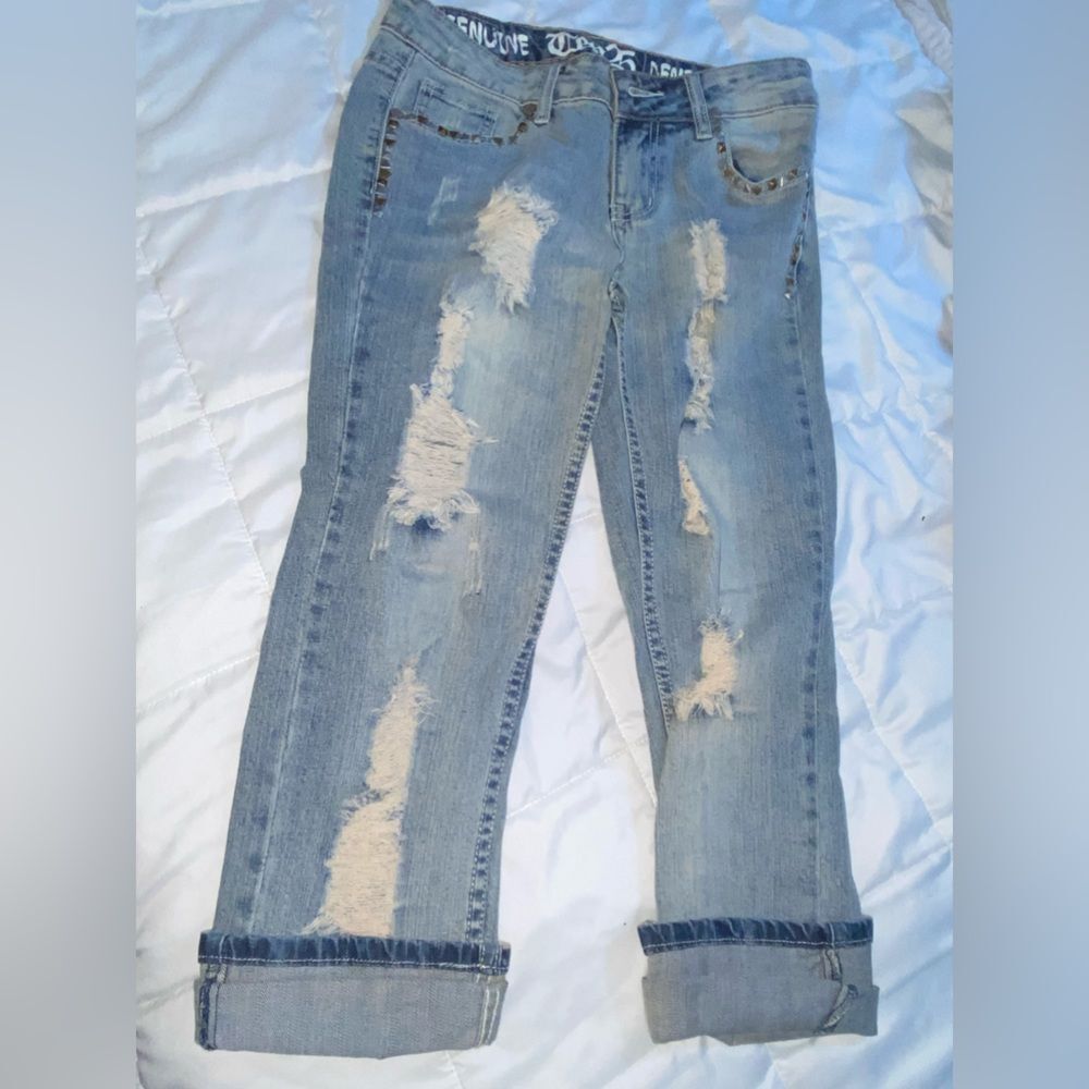Vintage Ten25 distressed cropped jeans-size 7